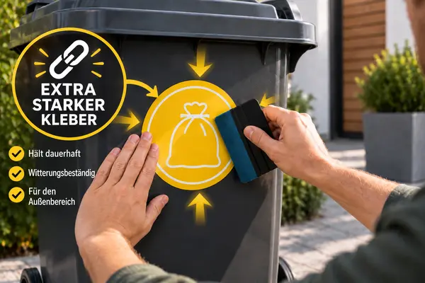 Mülltonnen Aufkleber extra starker Kleber