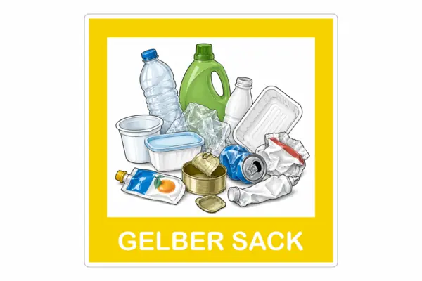 Gelbe Tonne Aufkleber mit Bild