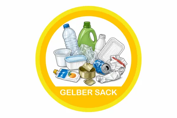 Gelbe Tonne Aufkleber mit Bild