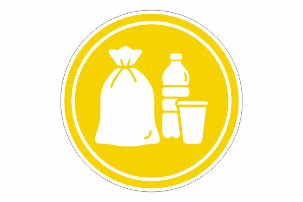 Gelbe Tonne Aufkleber Rund