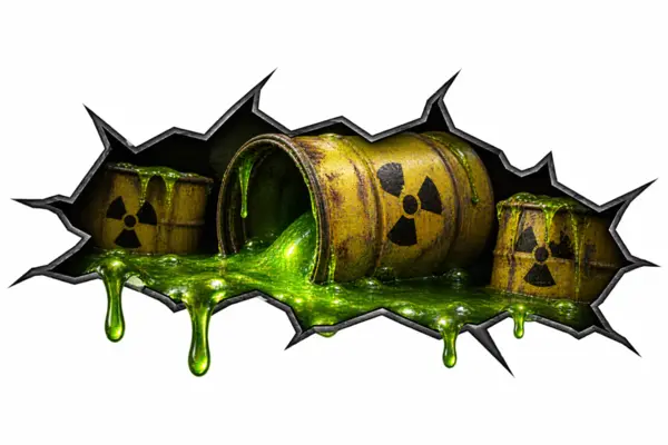 Lustige Mülltonnen Aufkleber Atommüll