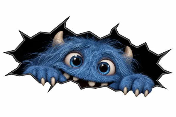 Lustige Mülltonnen Aufkleber Monster