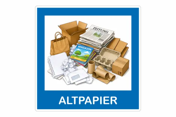 Papier Müll Aufkleber mit Bild