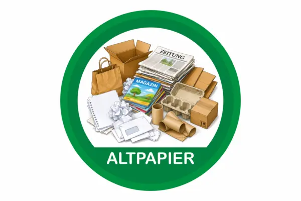 Papier Müll Aufkleber mit Bild