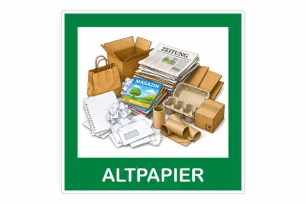 Papier Müll Aufkleber mit Bild