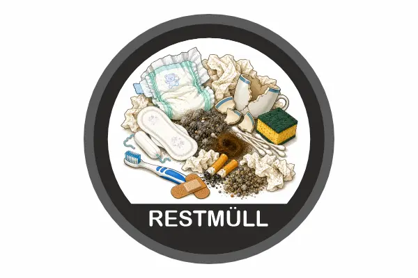 Restmüll Aufkleber mit Bild