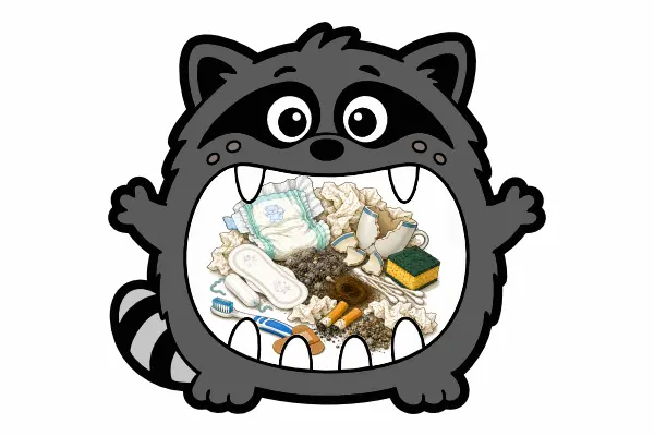 Restmüll Aufkleber mit Bild