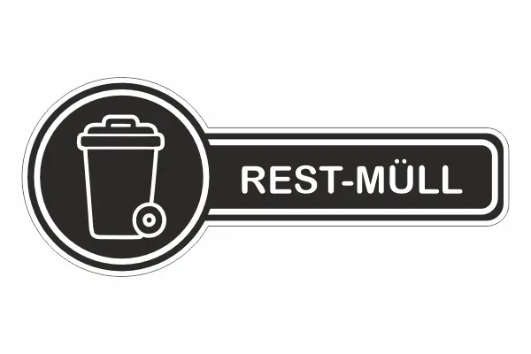 Restmüll Aufkleber Modern