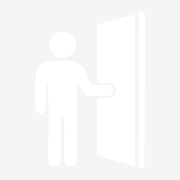 Toiletten Aufkleber Mann mit Tür
