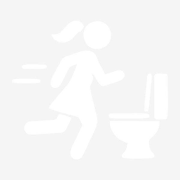 Toiletten Aufkleber Frau rennt