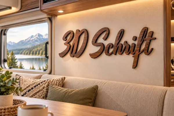 3D-Schriftzug Wohnmobil Innenraum