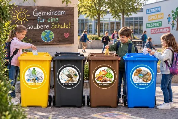 Mülleimer Beschriftung Kinder