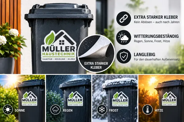 Mülltonnen Aufkleber Witterungsbeständig
