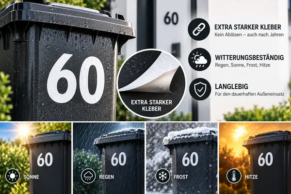 Mülltonnen Beschriftung Witterungsbeständig