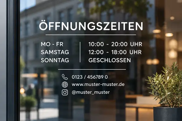 Öffnungszeiten Aufkleber