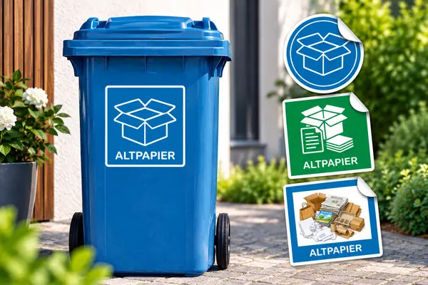 Papiertonne Aufkleber