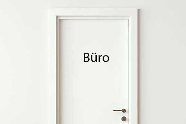 Schriftzug Aufkleber Büro