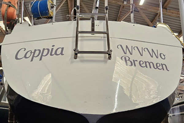 Schriftzug Aufkleber Boot