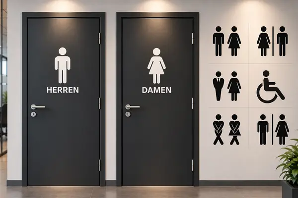 Toiletten Aufkleber Mann Frau