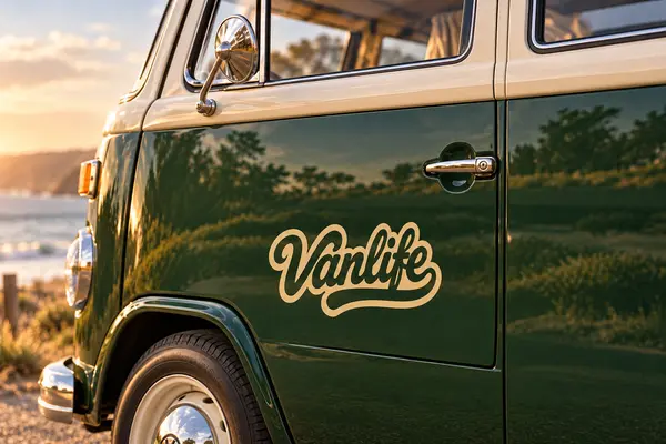 Vanlife Retro Schriftzug