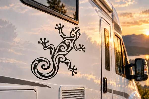 Wohnmobil Aufkleber Gecko