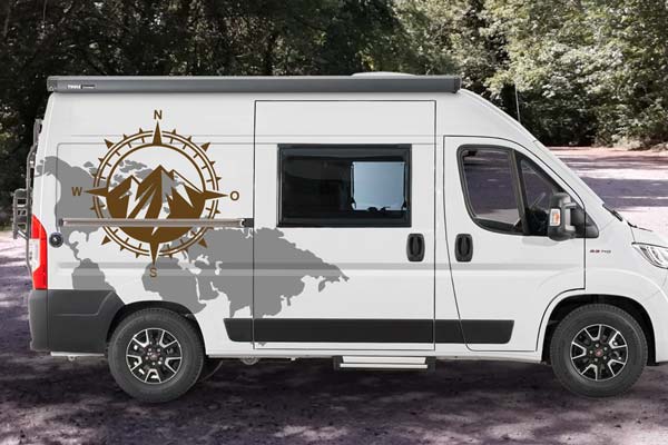 Wohnmobil Aufkleber Kompass
