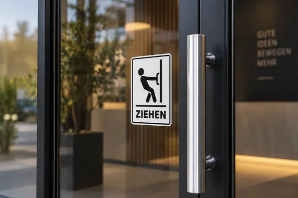 Ziehen Aufkleber auf Glastür